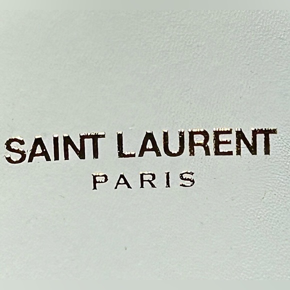 NEW SAINT LAURENT YSL SL/24 LEATHER SNEAKERS MID TOP WHITE BLUE SZ 42 61… - Picture 15 of 16